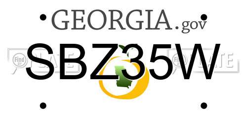 SBZ35W Georgia License Plate