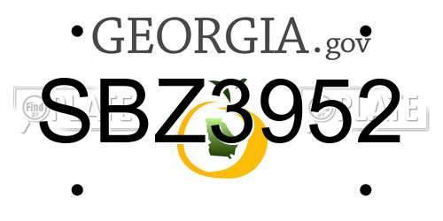 SBZ3952 Georgia License Plate