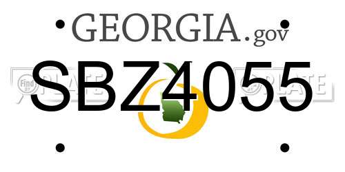 SBZ4055 Georgia License Plate