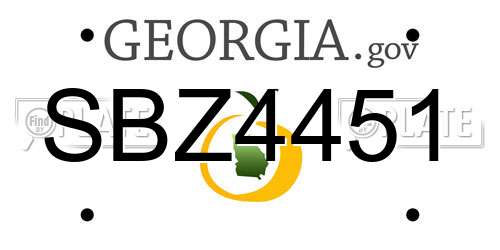 SBZ4451 Georgia License Plate