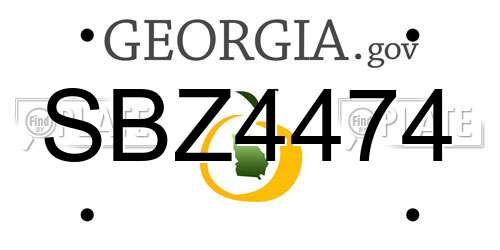 SBZ4474 Georgia License Plate