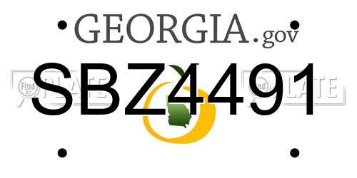 SBZ4491 Georgia License Plate