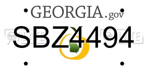 SBZ4494 Georgia License Plate