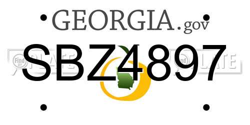 SBZ4897 Georgia License Plate