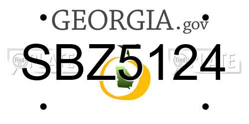SBZ5124 Georgia License Plate