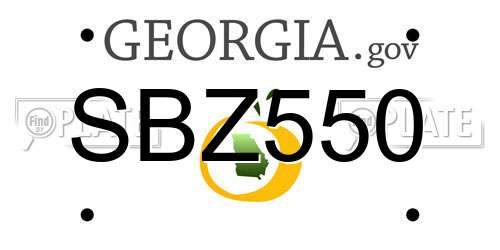 SBZ550 Georgia License Plate