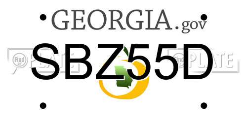 SBZ55D Georgia License Plate