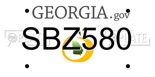 SBZ580 Georgia License Plate