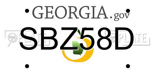 SBZ58D Georgia License Plate
