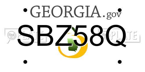 SBZ58Q Georgia License Plate
