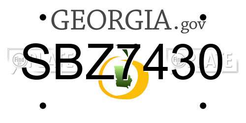 SBZ7430 Georgia License Plate
