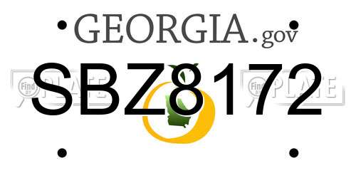 SBZ8172 Georgia License Plate