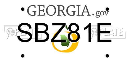 SBZ81E Georgia License Plate