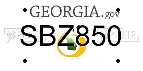 SBZ850 Georgia License Plate