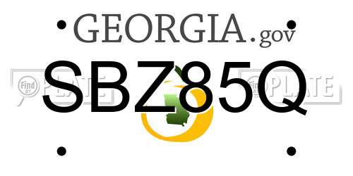 SBZ85Q Georgia License Plate