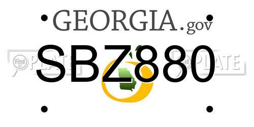 SBZ880 Georgia License Plate