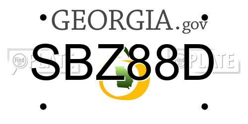 SBZ88D Georgia License Plate