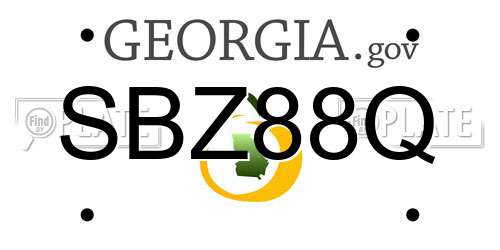 SBZ88Q Georgia License Plate