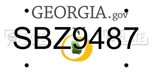SBZ9487 Georgia License Plate