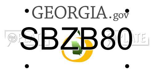 SBZB80 Georgia License Plate