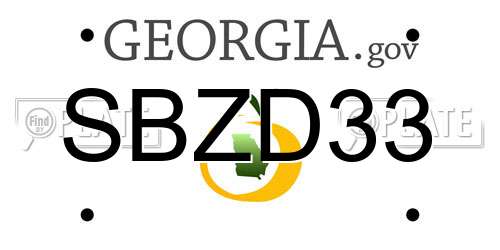 SBZD33 Georgia License Plate