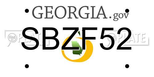 SBZF52 Georgia License Plate