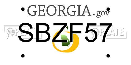 SBZF57 Georgia License Plate