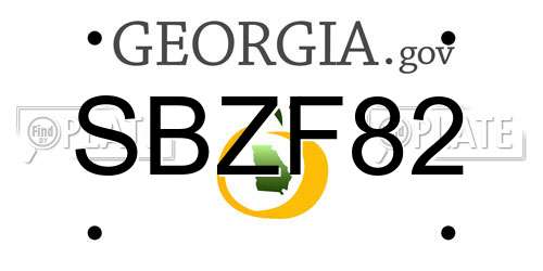 SBZF82 Georgia License Plate
