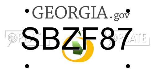 SBZF87 Georgia License Plate