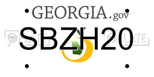 SBZH20 Georgia License Plate