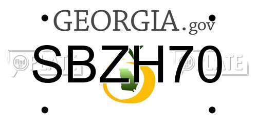 SBZH70 Georgia License Plate