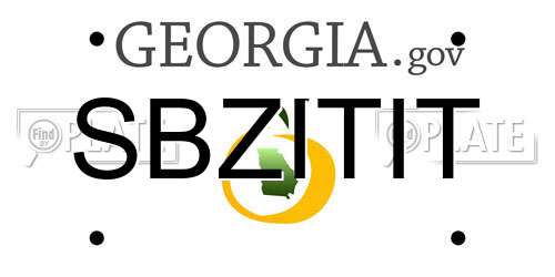 SBZITIT Georgia License Plate