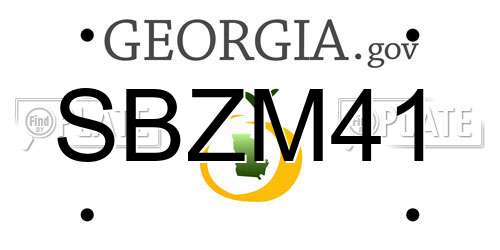 SBZM41 Georgia License Plate