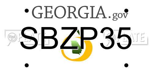 SBZP35 Georgia License Plate