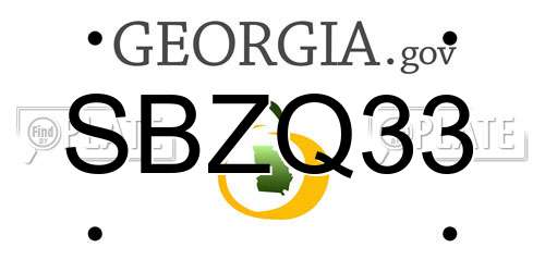 SBZQ33 Georgia License Plate