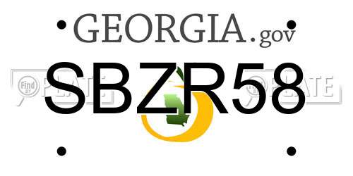 SBZR58 Georgia License Plate