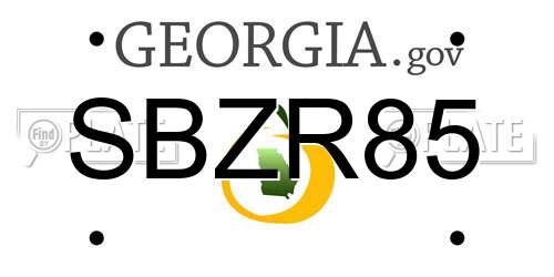 SBZR85 Georgia License Plate