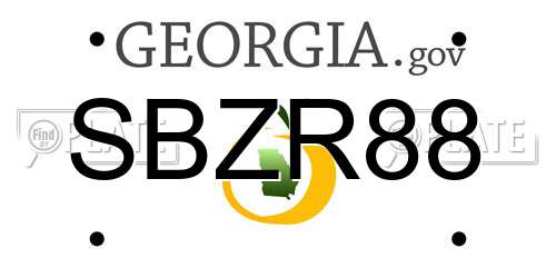 SBZR88 Georgia License Plate