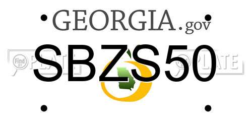SBZS50 Georgia License Plate