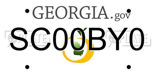 SC00BY0 Georgia License Plate