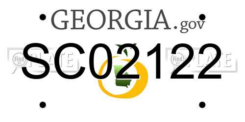 SC02122 Georgia License Plate