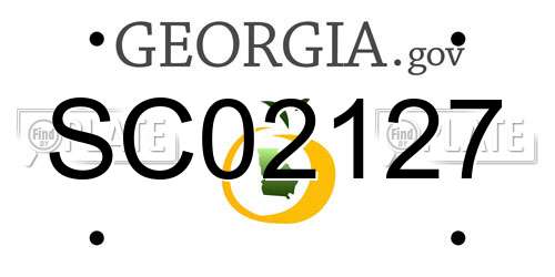 SC02127 Georgia License Plate