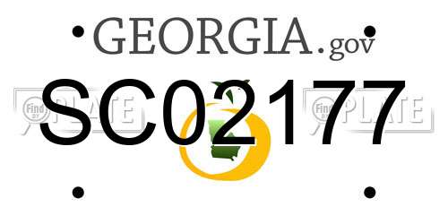 SC02177 Georgia License Plate