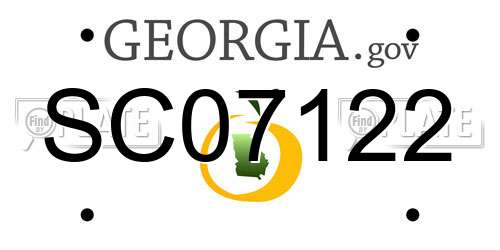 SC07122 Georgia License Plate