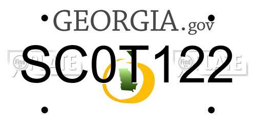 SC0T122 Georgia License Plate