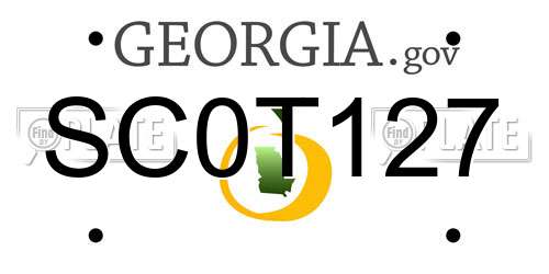 SC0T127 Georgia License Plate