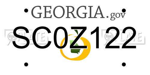 SC0Z122 Georgia License Plate