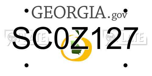 SC0Z127 Georgia License Plate
