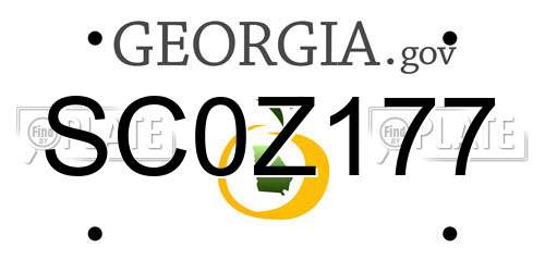 SC0Z177 Georgia License Plate