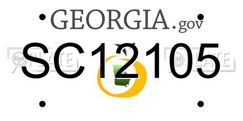 SC12105 Georgia License Plate